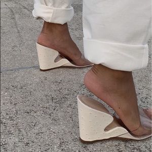 By Far Greta Ostrich leather mule heel